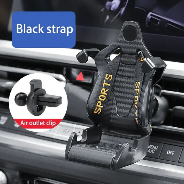 Soporte para teléfono para asiento de carreras de autos
