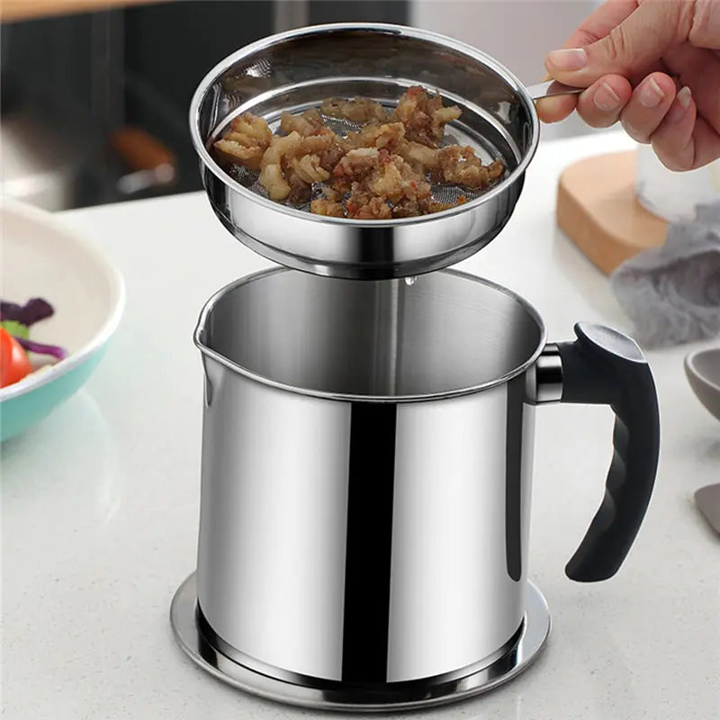 Olla de filtro de aceite doméstico de acero inoxidable de 1,3 l