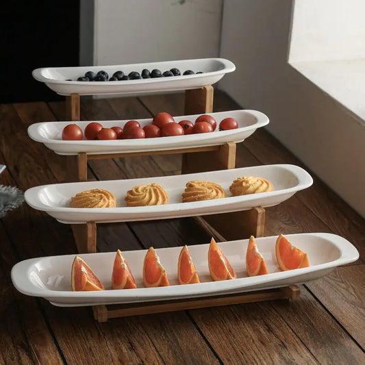 Plato de pastel escalonado de cerámica