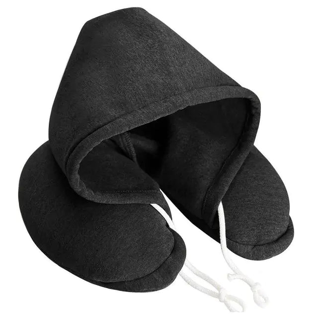 Almohada de cuello de viaje con capucha