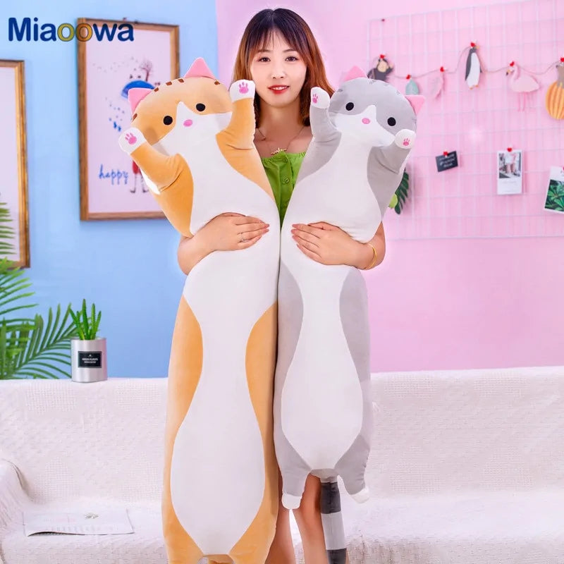 Almohada de gato para niños de 130 cm de largo