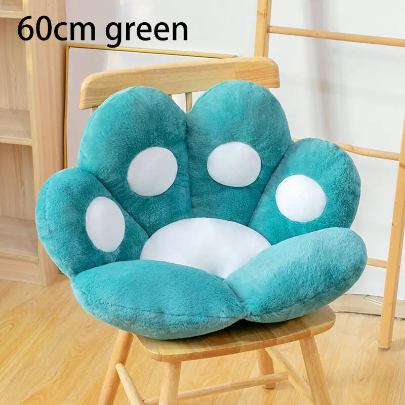 Cojín de asiento de felpa con forma de pata de oso y gato