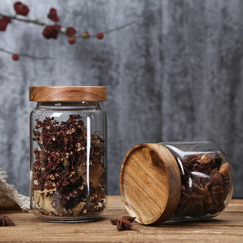 Tarro de almacenamiento de cocina hermético de vidrio