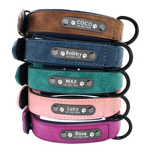 Collar de perro de cuero personalizado