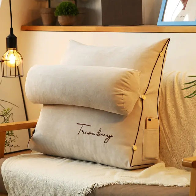 Almohada de lectura triangular