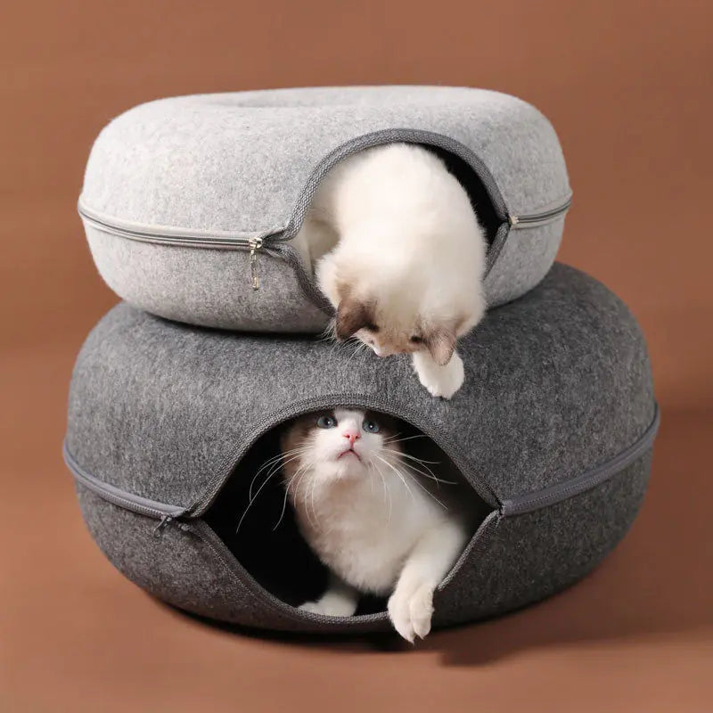 Juguete de juego interactivo Donut Cat Bed/ Tunnel