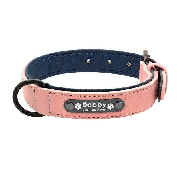 Collar de perro de cuero personalizado
