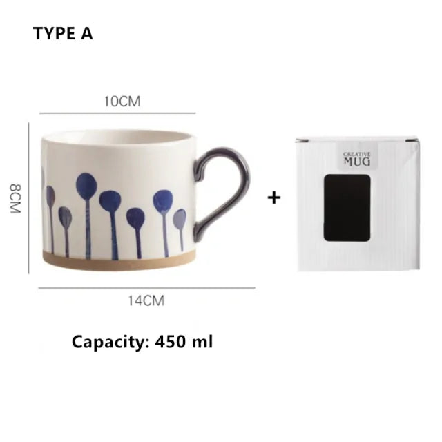 Tazas de cerámica pintadas a mano de estilo japonés