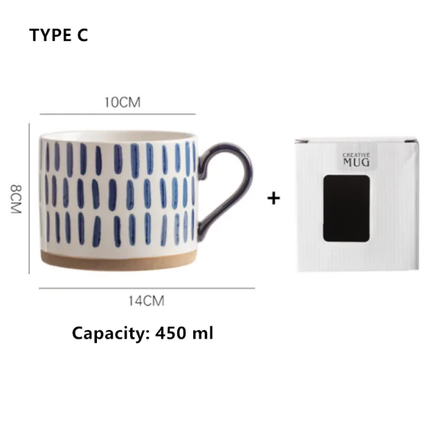 Tazas de cerámica pintadas a mano de estilo japonés