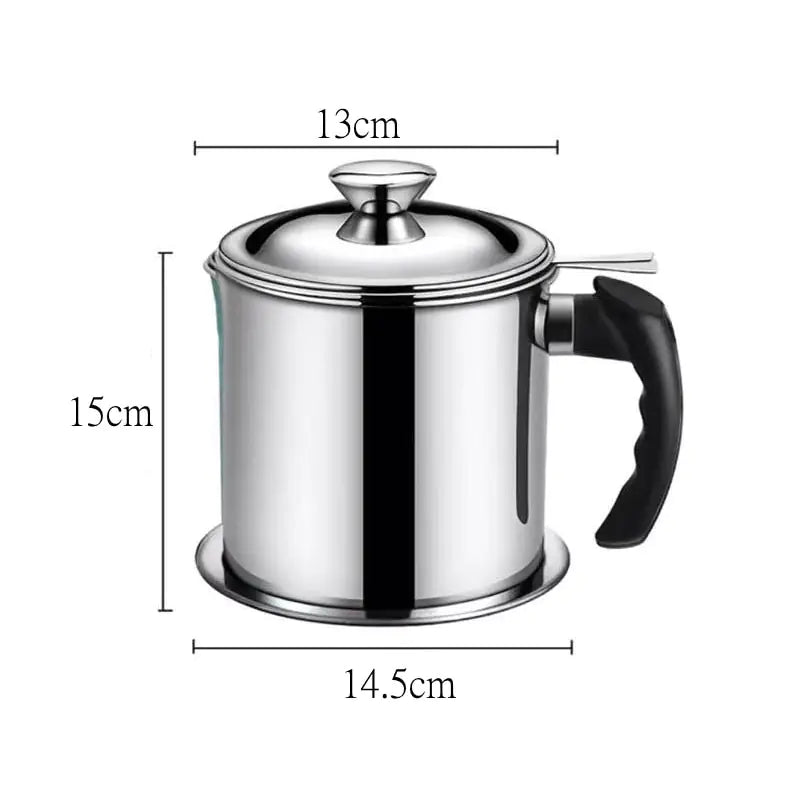 Olla de filtro de aceite doméstico de acero inoxidable de 1,3 l