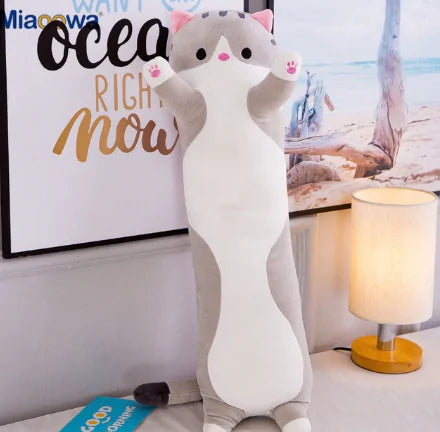 Almohada de gato para niños de 130 cm de largo