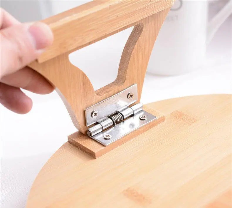Bandeja de sofá de madera con asas plegables