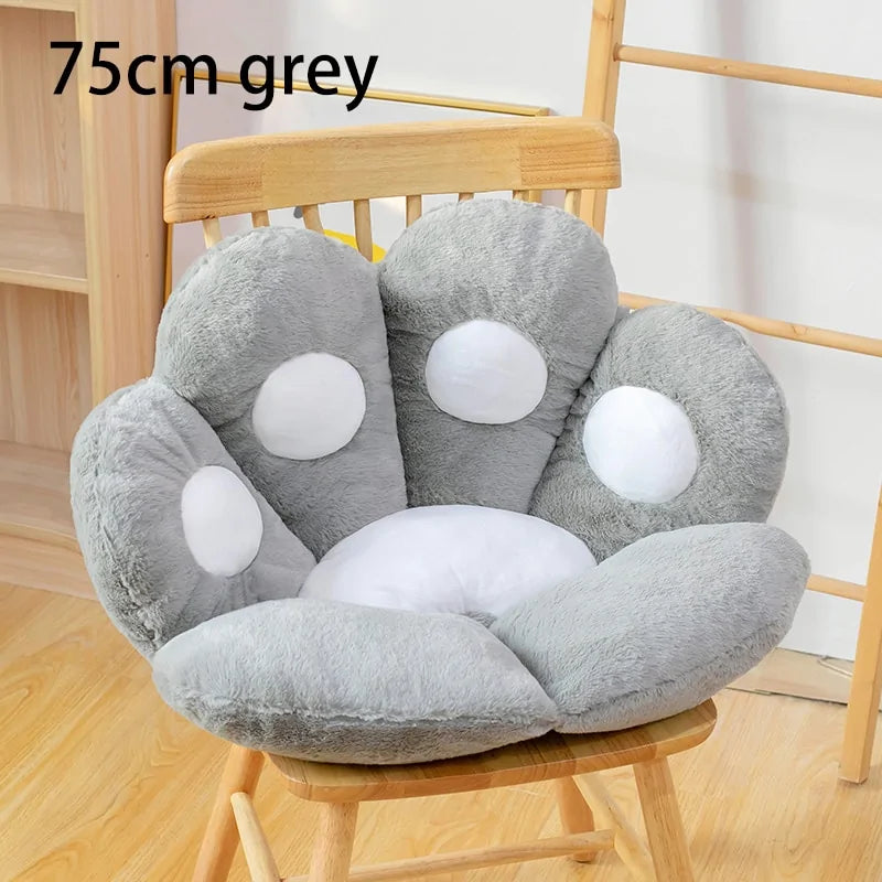 Cojín de asiento de felpa con forma de pata de oso y gato