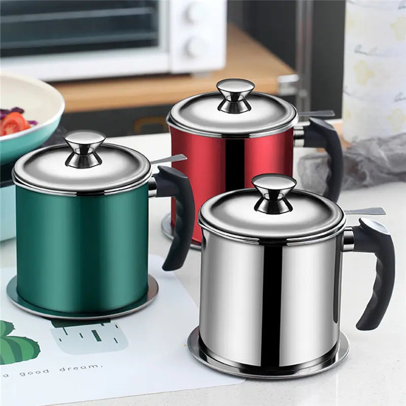Olla de filtro de aceite doméstico de acero inoxidable de 1,3 l