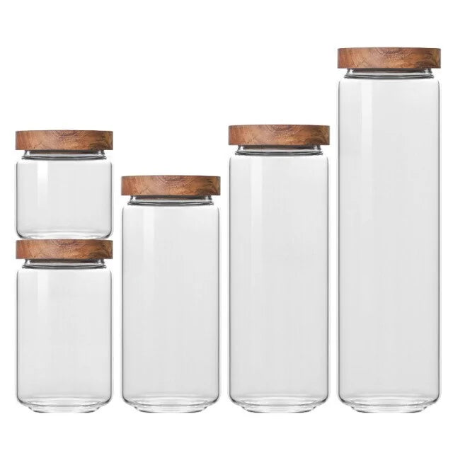 Tarro de almacenamiento de cocina hermético de vidrio