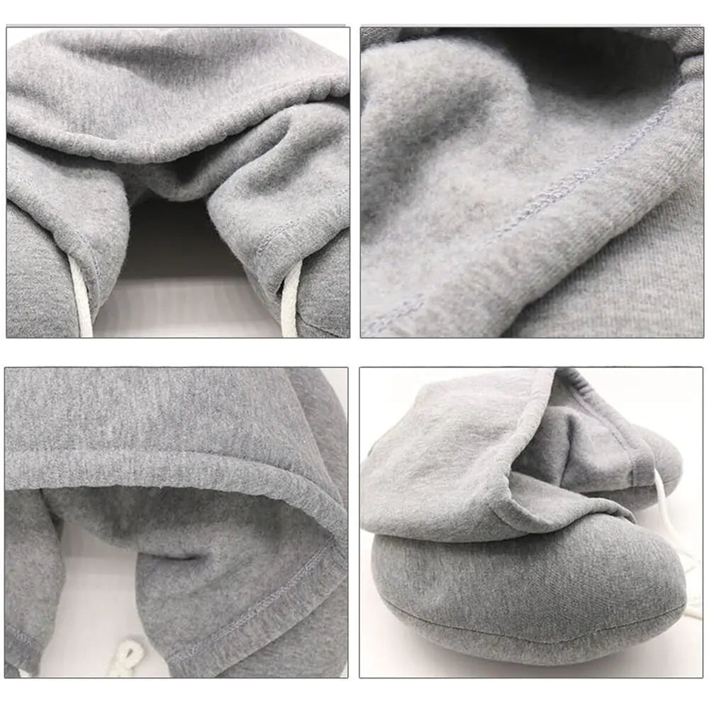 Almohada de cuello de viaje con capucha