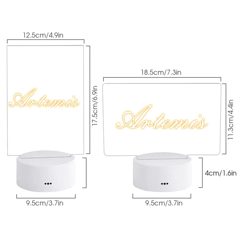 Luz nocturna de tablero de notas de 7 colores