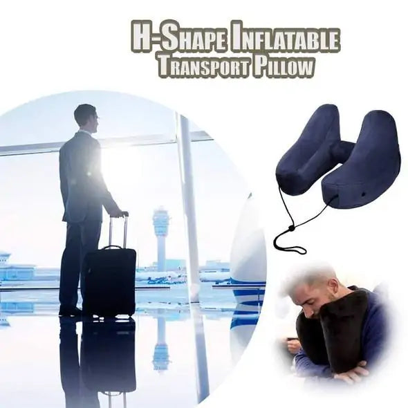 TravelBuddy - Almohada de transporte inflable con capucha