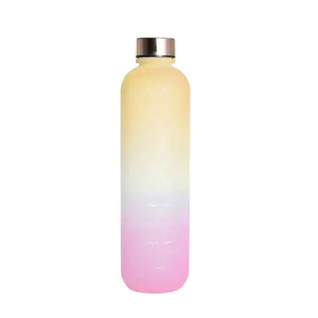 Botella de agua con marcador de tiempo