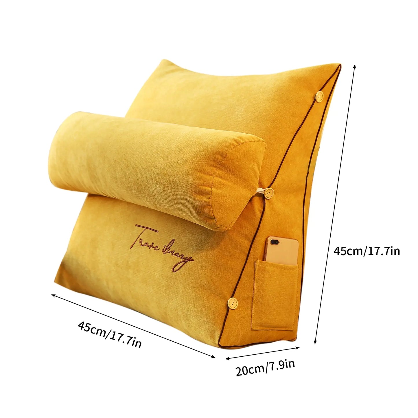 Almohada de lectura triangular