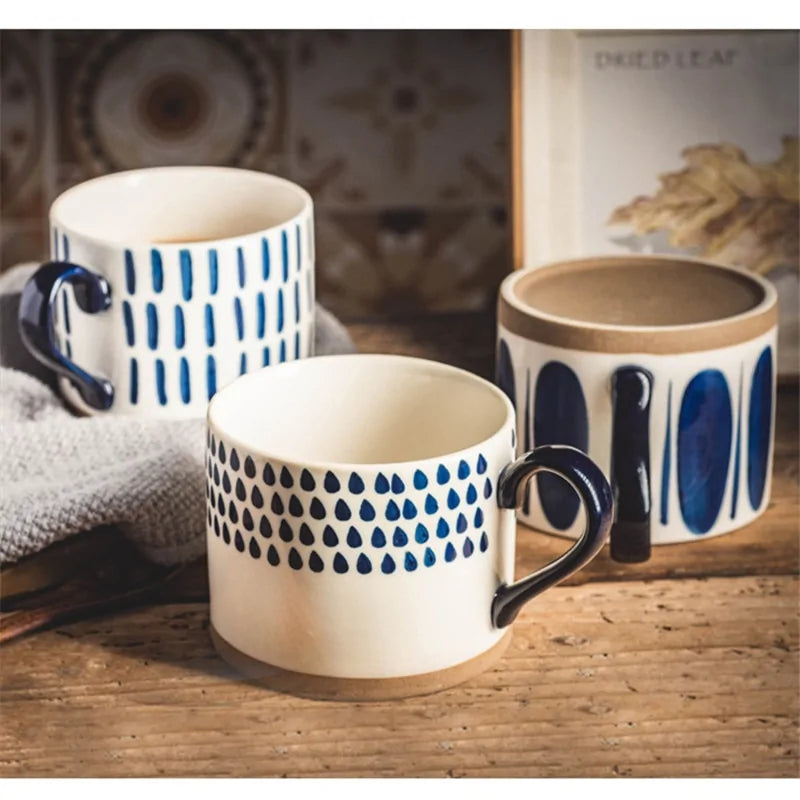 Tazas de cerámica pintadas a mano de estilo japonés