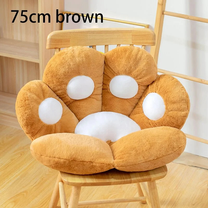 Cojín de asiento de felpa con forma de pata de oso y gato