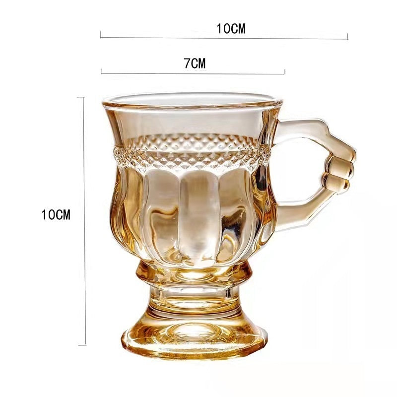 Mini tazas de champán de cristal ámbar vintage