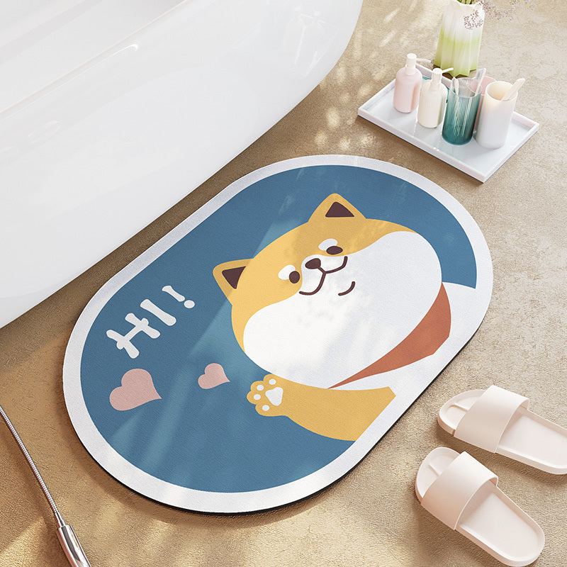 Alfombra de baño de barro de diatomeas de dibujos animados