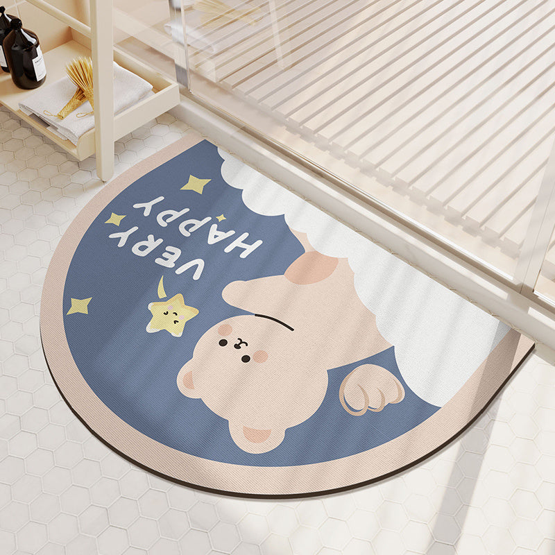 Alfombra de baño de barro de diatomeas de dibujos animados