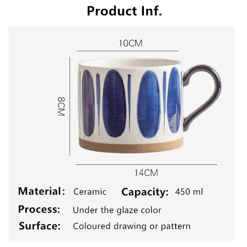 Tazas de cerámica pintadas a mano de estilo japonés