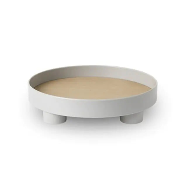 Elegante bandeja de almacenamiento redonda nórdica.