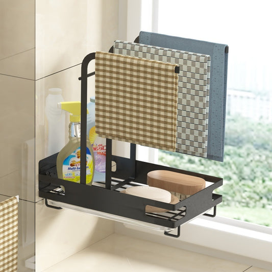 Punch-Free Wall Hanging Kitchen Rag Rack