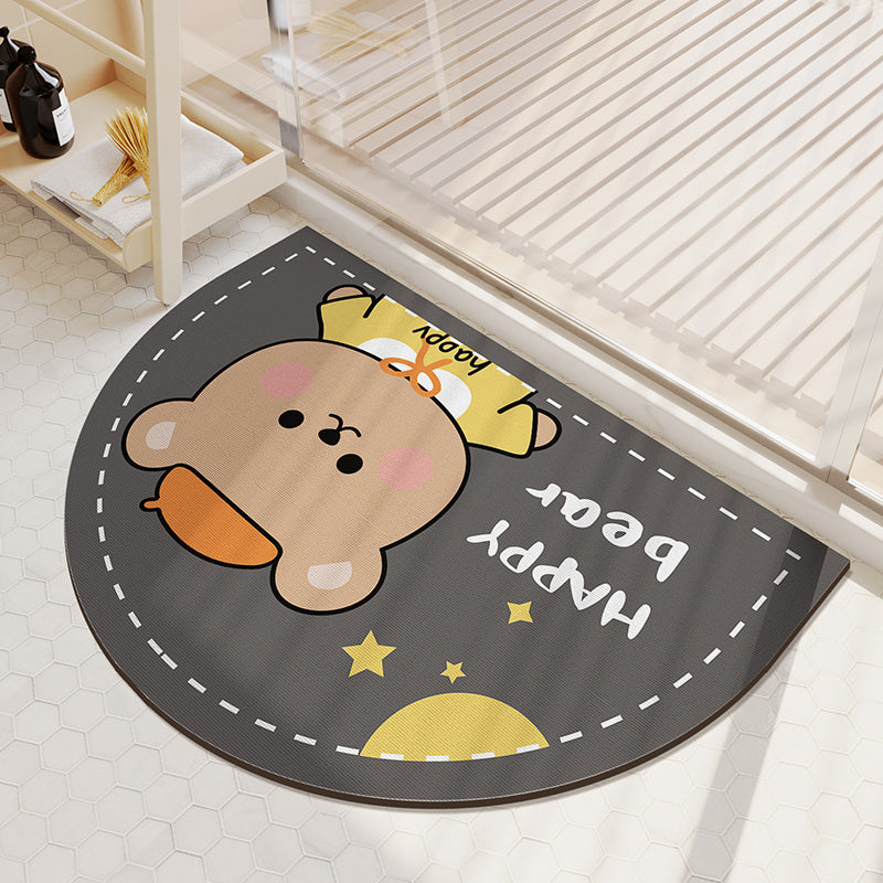 Alfombra de baño de barro de diatomeas de dibujos animados