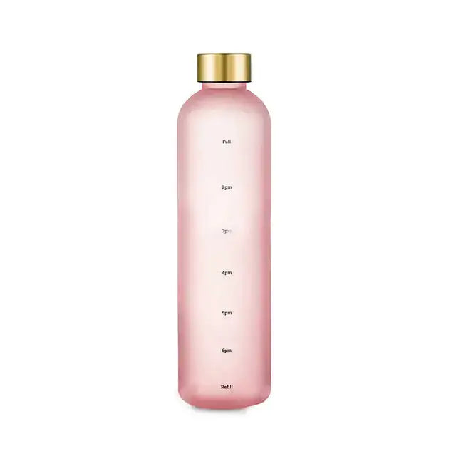 Botella de agua con marcador de tiempo