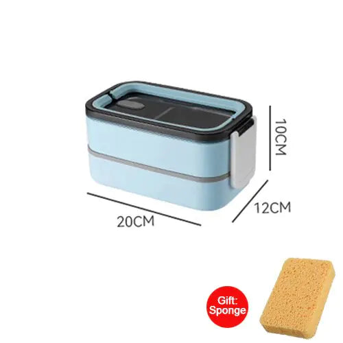 Caja Bento de acero inoxidable de 2 capas