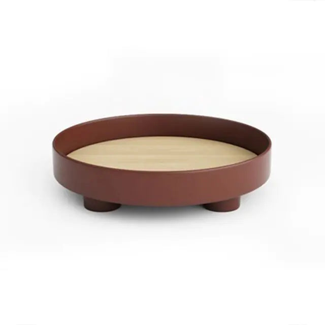 Elegante bandeja de almacenamiento redonda nórdica.