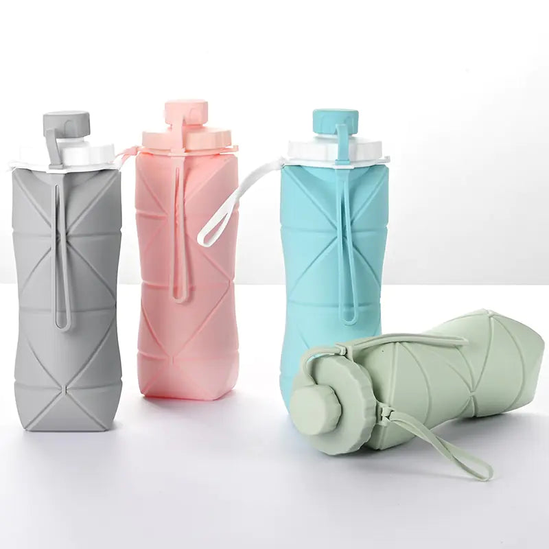 Botella de agua plegable de silicona de 600 ml
