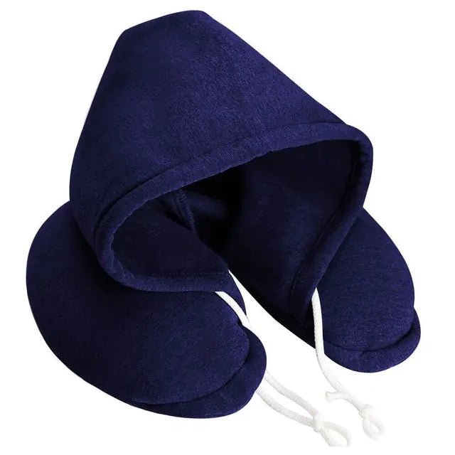 Almohada de cuello de viaje con capucha