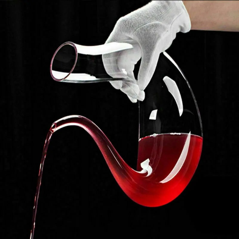 Decantador de vino de cristal en forma de U de 1500 ml