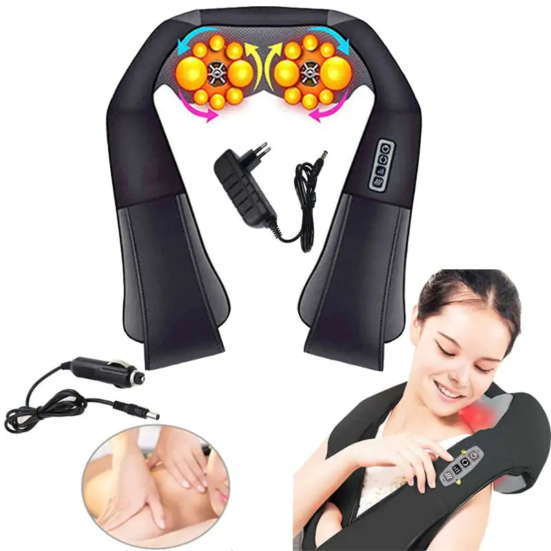 Masajeador eléctrico para el cuerpo y el cuello para el hogar y el automóvil