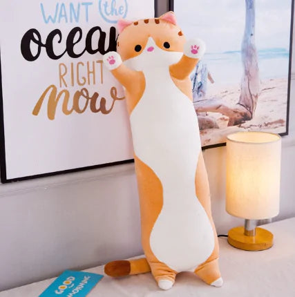 Almohada de gato para niños de 130 cm de largo