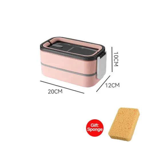 Caja Bento de acero inoxidable de 2 capas