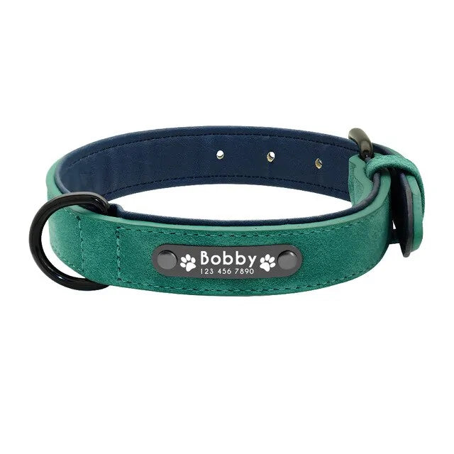 Collar de perro de cuero personalizado