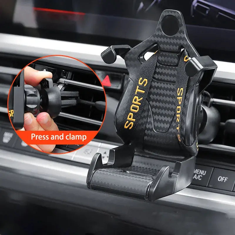 Soporte para teléfono para asiento de carreras de autos
