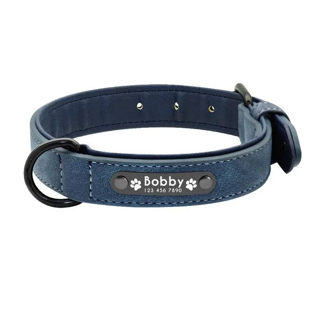 Collar de perro de cuero personalizado