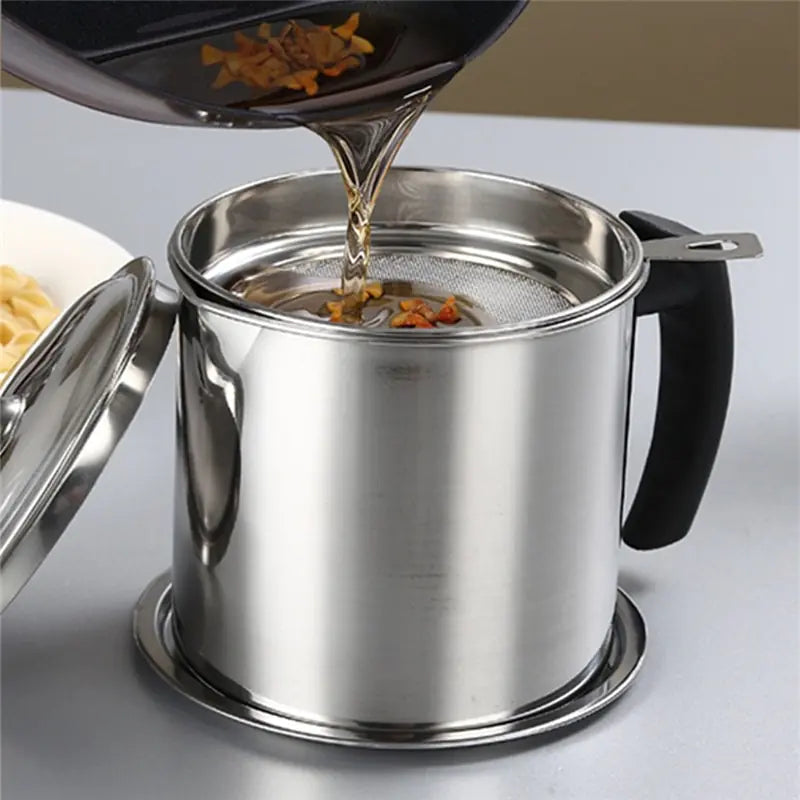 Olla de filtro de aceite doméstico de acero inoxidable de 1,3 l
