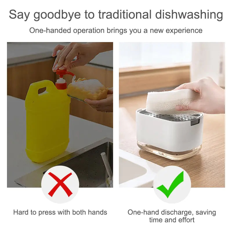 Dispensador de jabón para platos 2 en 1