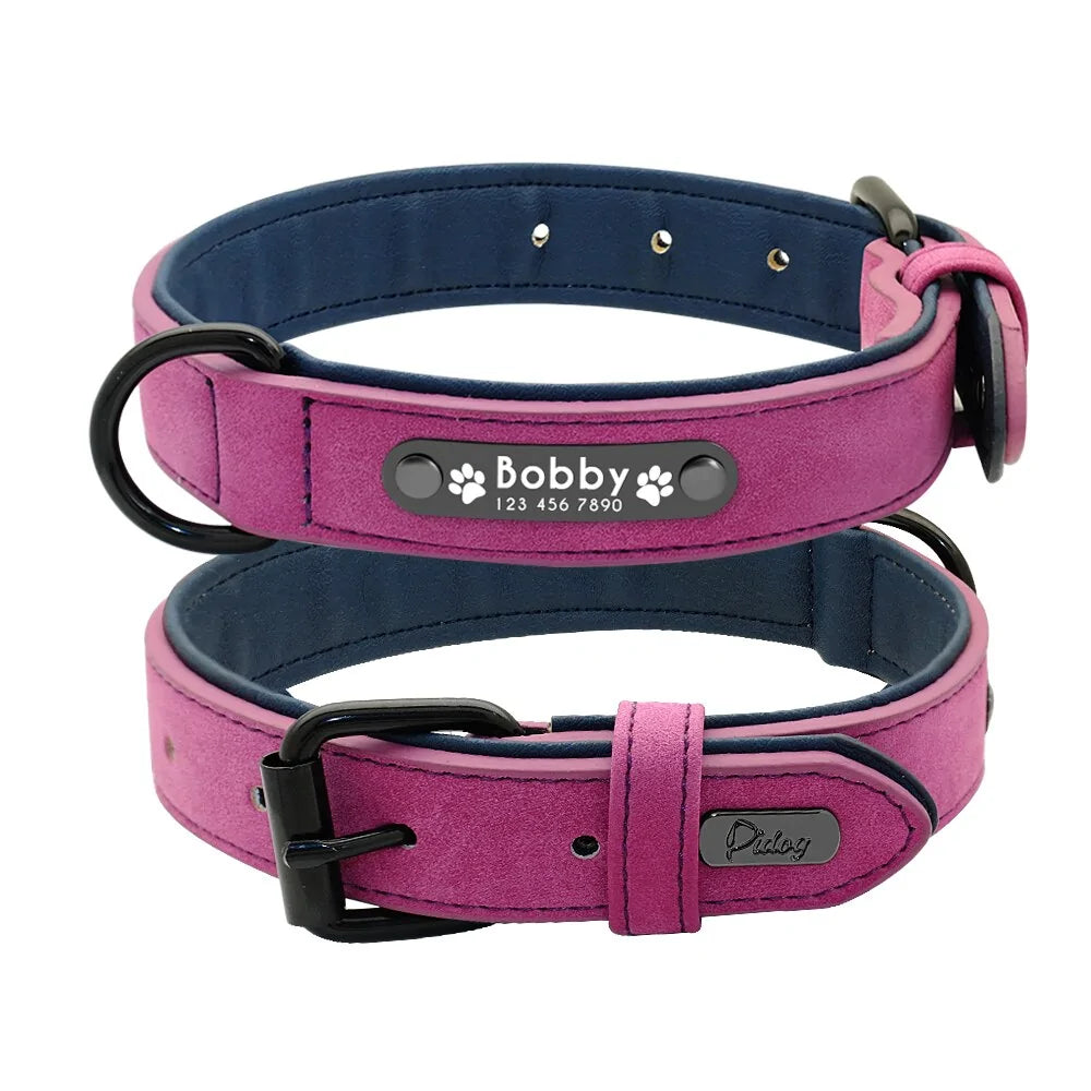Collar de perro de cuero personalizado