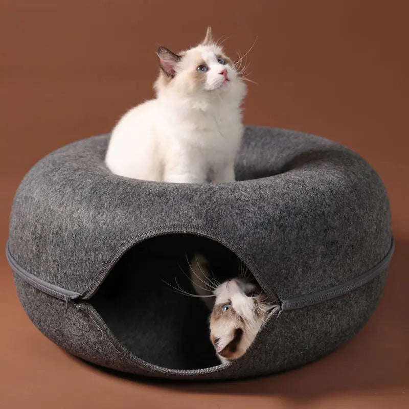 Juguete de juego interactivo Donut Cat Bed/ Tunnel