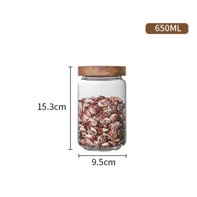 Tarro de almacenamiento de cocina hermético de vidrio